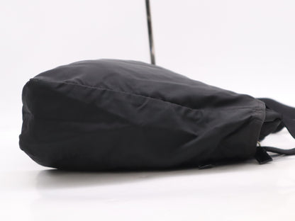 PRADA Nylon Triangle Logo Black Silver Hardware White Tag 123 Shoulder Bag