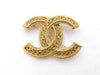 CHANEL 1108GP Coco Mark Brooch in Matte Gold with Rice