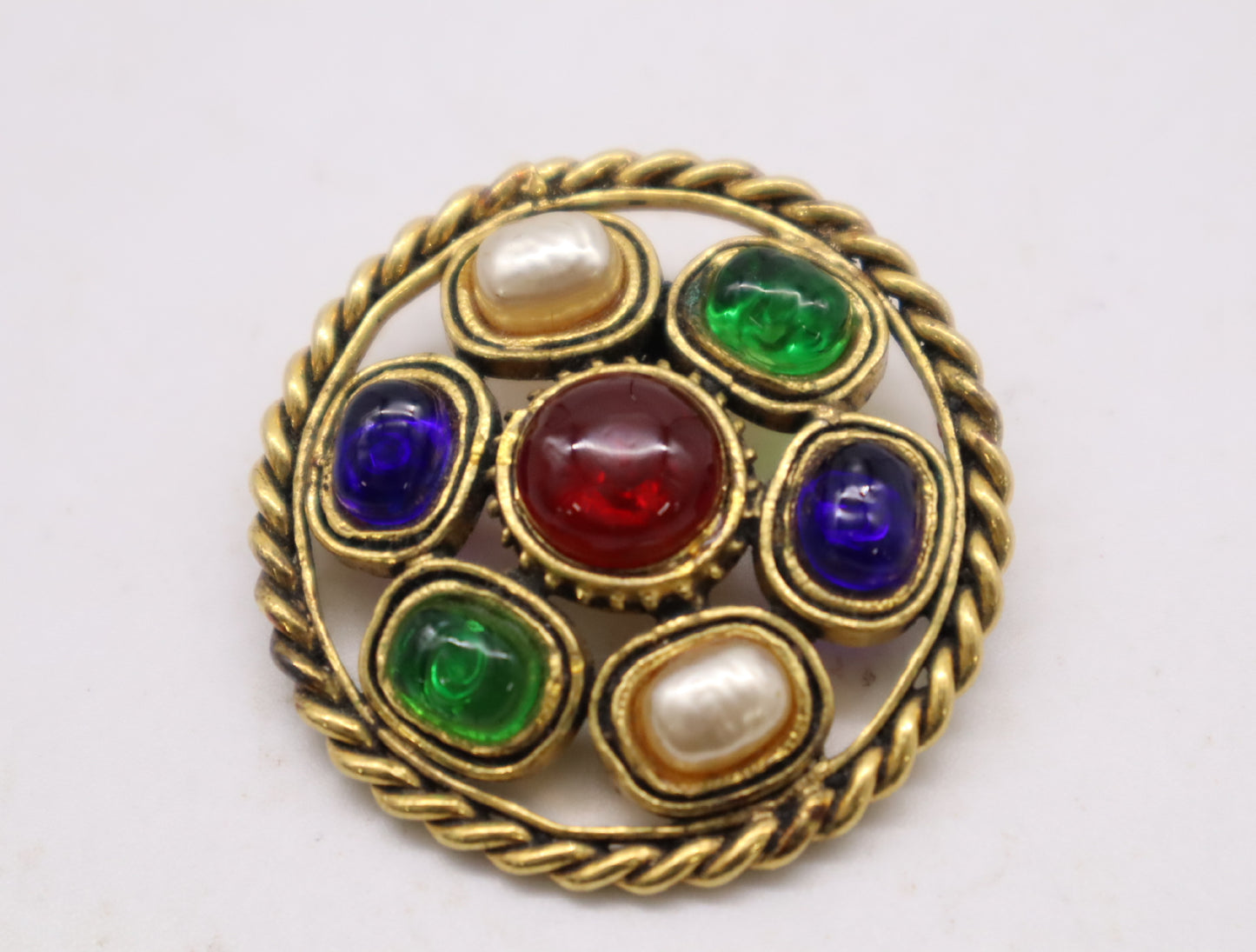 CHANEL GP Gripoa Gold Brooch