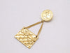 CHANEL GP Coco Mark Matelasse Gold Brooch