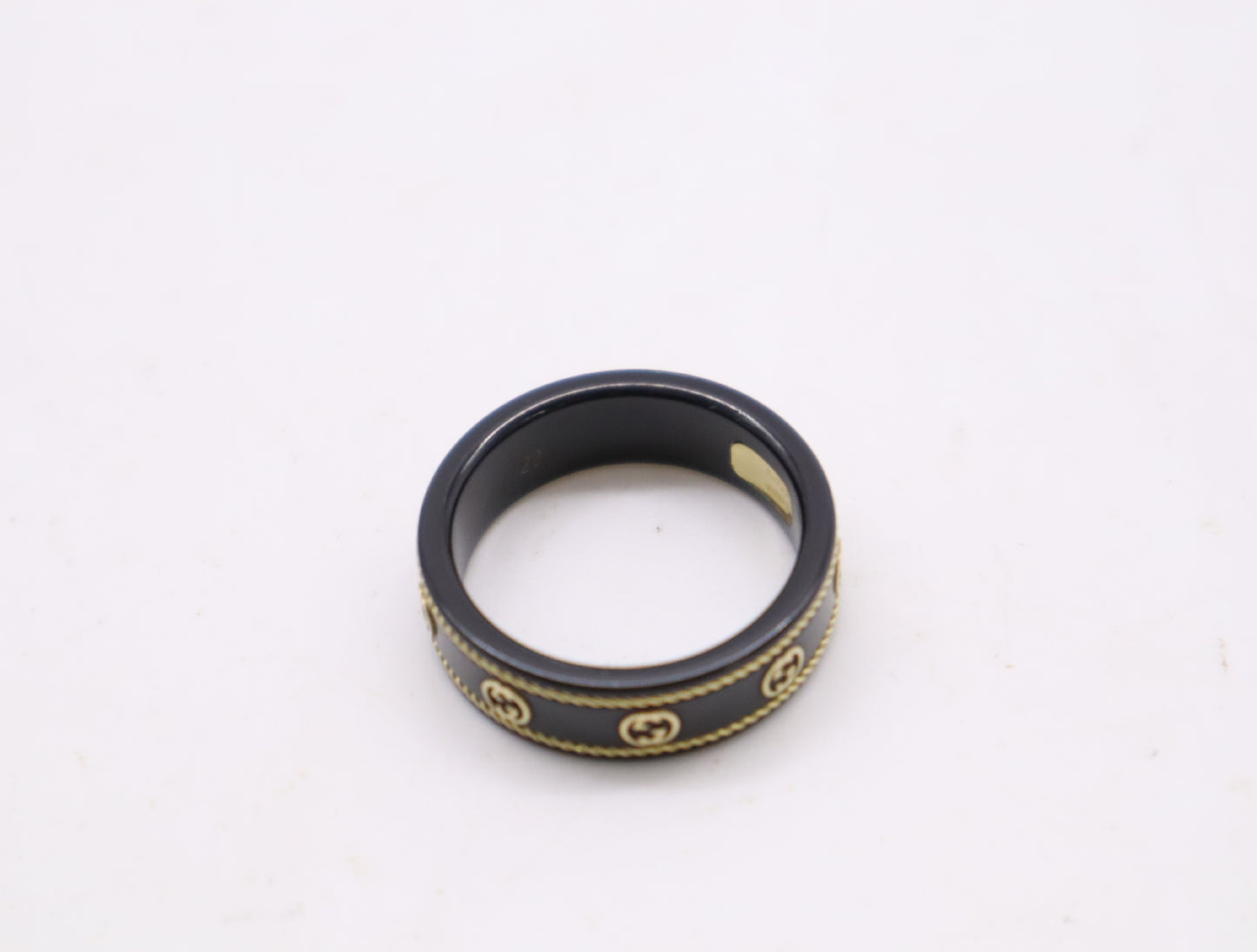 GUCCI Interlocking #23 Ceramic METAL/Au750 3.2g Ring 