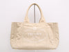 PRADA Canvas Canapa Tote M Beige with Gold Hardware