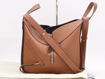 LOEWE Soft Grain Calf Hammock Small 2-Way Handbag in Brown with Shoulder Strap and Dust Bag