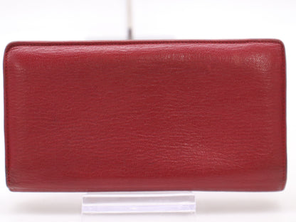CHANEL Leather Bi-Fold Long Wallet Red Seal 5799797 Wallet