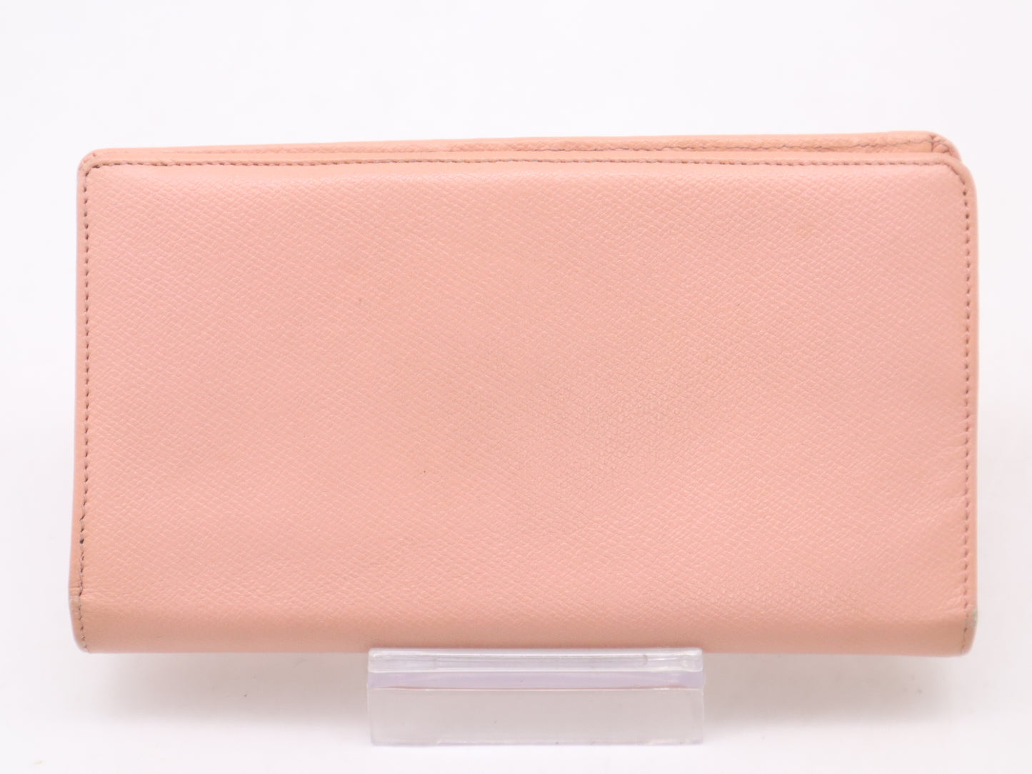 CHANEL Leather Coco Button Bi-Fold Long Wallet Pink Seal 9556266 Wallet