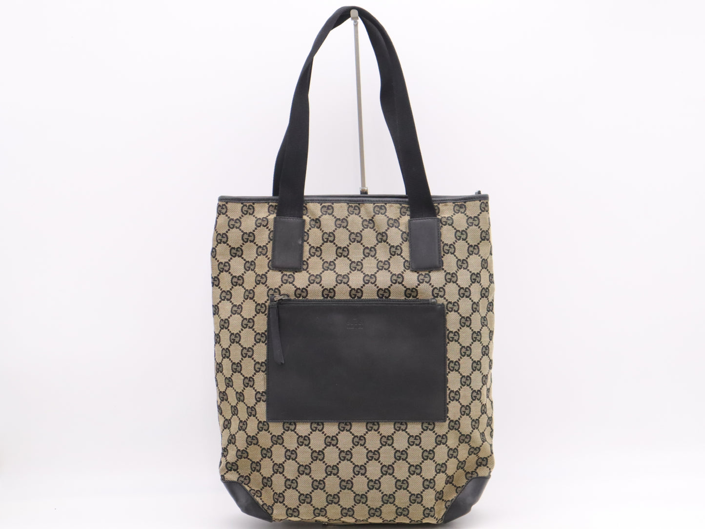 GUCCI 019/0401GG Canvas Tote Bag Brown Black Tote Bag