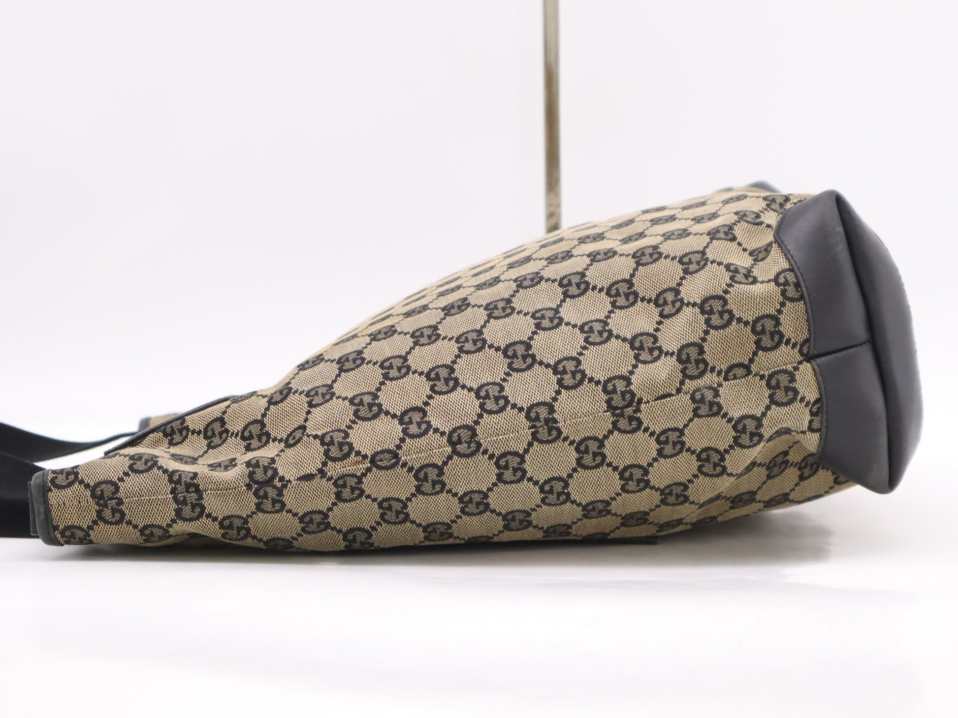 GUCCI 019/0401GG Canvas Tote Bag Brown Black Tote Bag