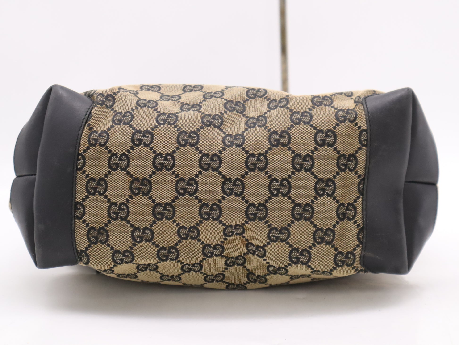 GUCCI 019/0401GG Canvas Tote Bag Brown Black Tote Bag