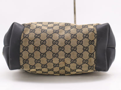 GUCCI 019/0401GG Canvas Tote Bag Brown Black Tote Bag