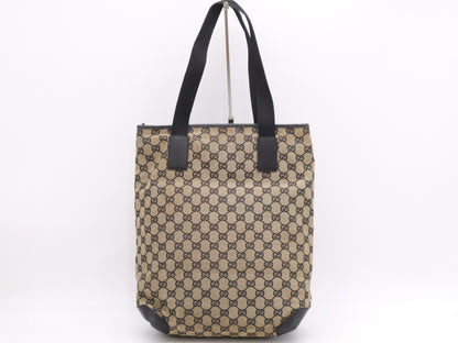 GUCCI 019/0401GG Canvas Tote Bag Brown Black Tote Bag
