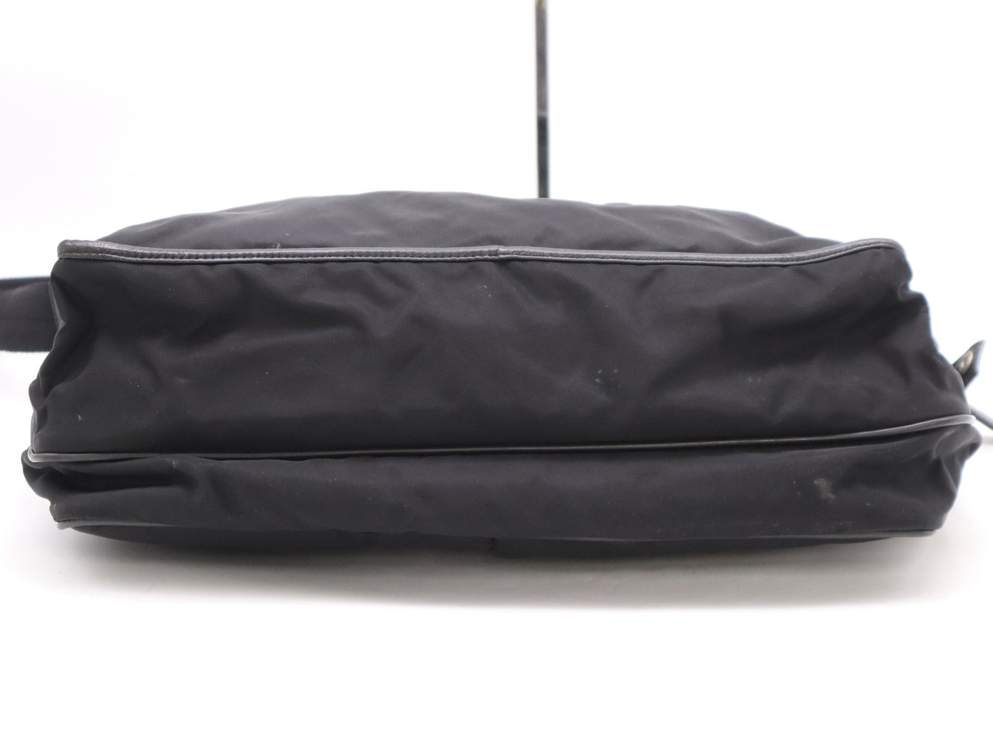 PRADA Nylon Messenger Bag Black White Tag 135 Shoulder Bag