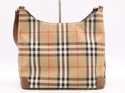 BURBERRY Nylon/Leather Nova Check One Shoulder Beige Shoulder Bag