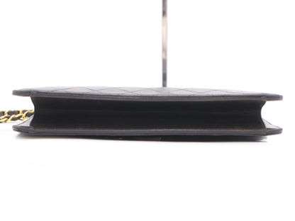 CHANEL Lambskin Matlasse 25 S Flap S Chain GD Hardware Black Seal 5725010 Shoulder Bag