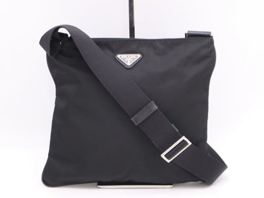 PRADA Nylon Triangle Logo Shoulder Bag Black SV Hardware Shoulder Bag