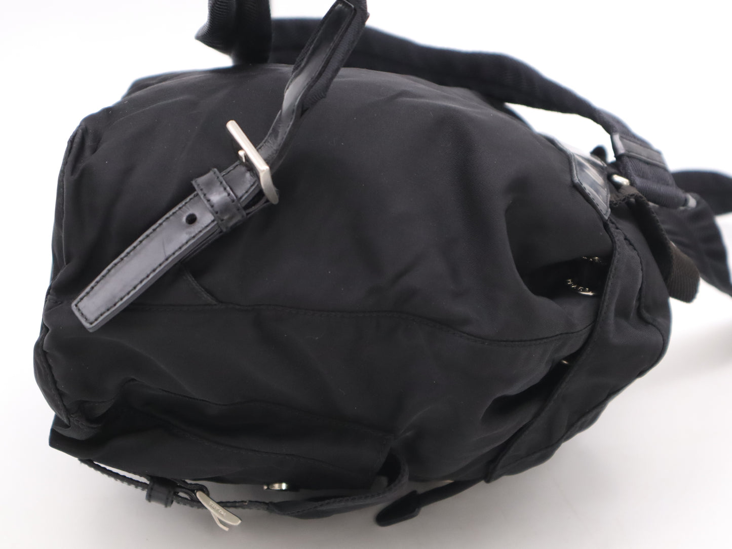 PRADA 1BZ677 Nylon Triangle Logo Backpack Black SV Hardware Rucksack