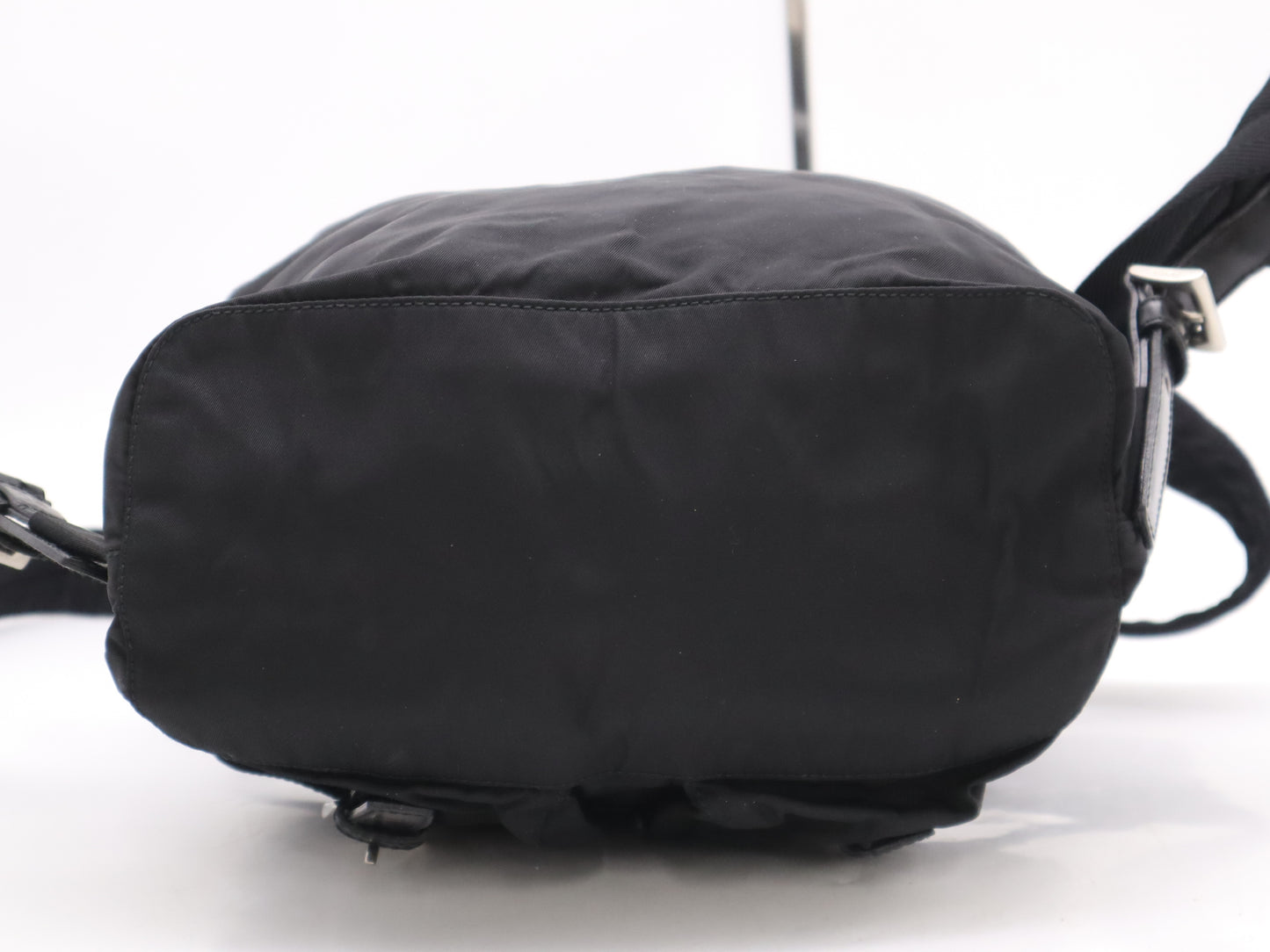 PRADA 1BZ677 Nylon Triangle Logo Backpack Black SV Hardware Rucksack