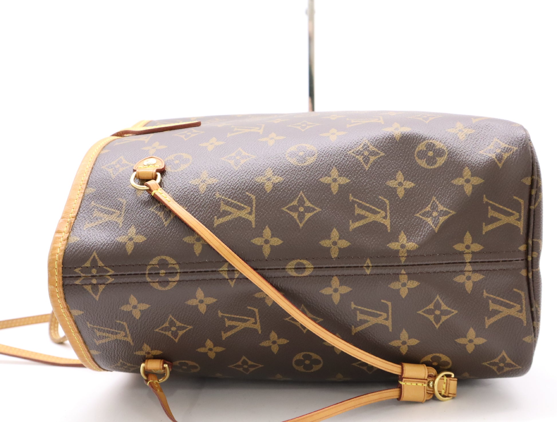 LOUIS VUITTON M50366 Monogram Never Full MM Rose Balerine Tote Bag with Pouch