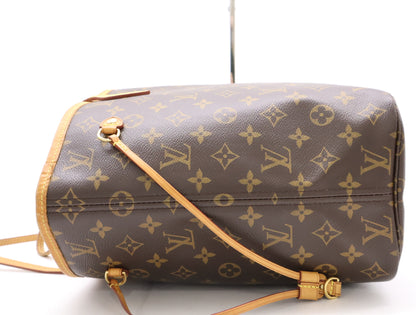 LOUIS VUITTON M50366 Monogram Never Full MM Rose Balerine Tote Bag with Pouch
