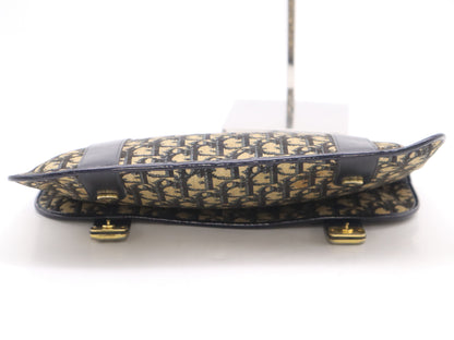 Dior Canvas Leather Trotter Second Bag Beige Navy Second Bag