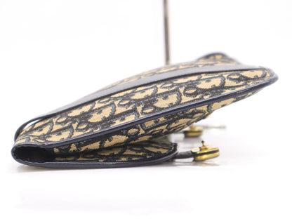 Dior Canvas Leather Trotter Second Bag Beige Navy Second Bag