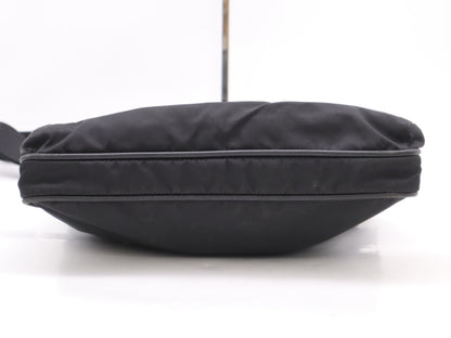 PRADA VA0251 Nylon Triangle Logo Shoulder Bag Black Shoulder Bag