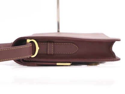 Cartier Leather Must Line Shoulder Bag, Bordeaux, with Card Holder