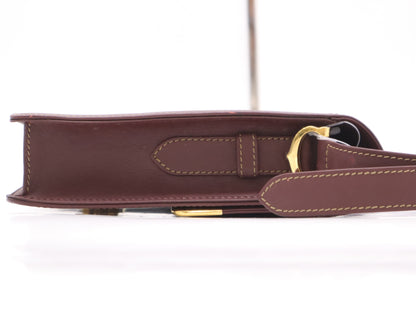 Cartier Leather Must Line Shoulder Bag, Bordeaux, with Card Holder