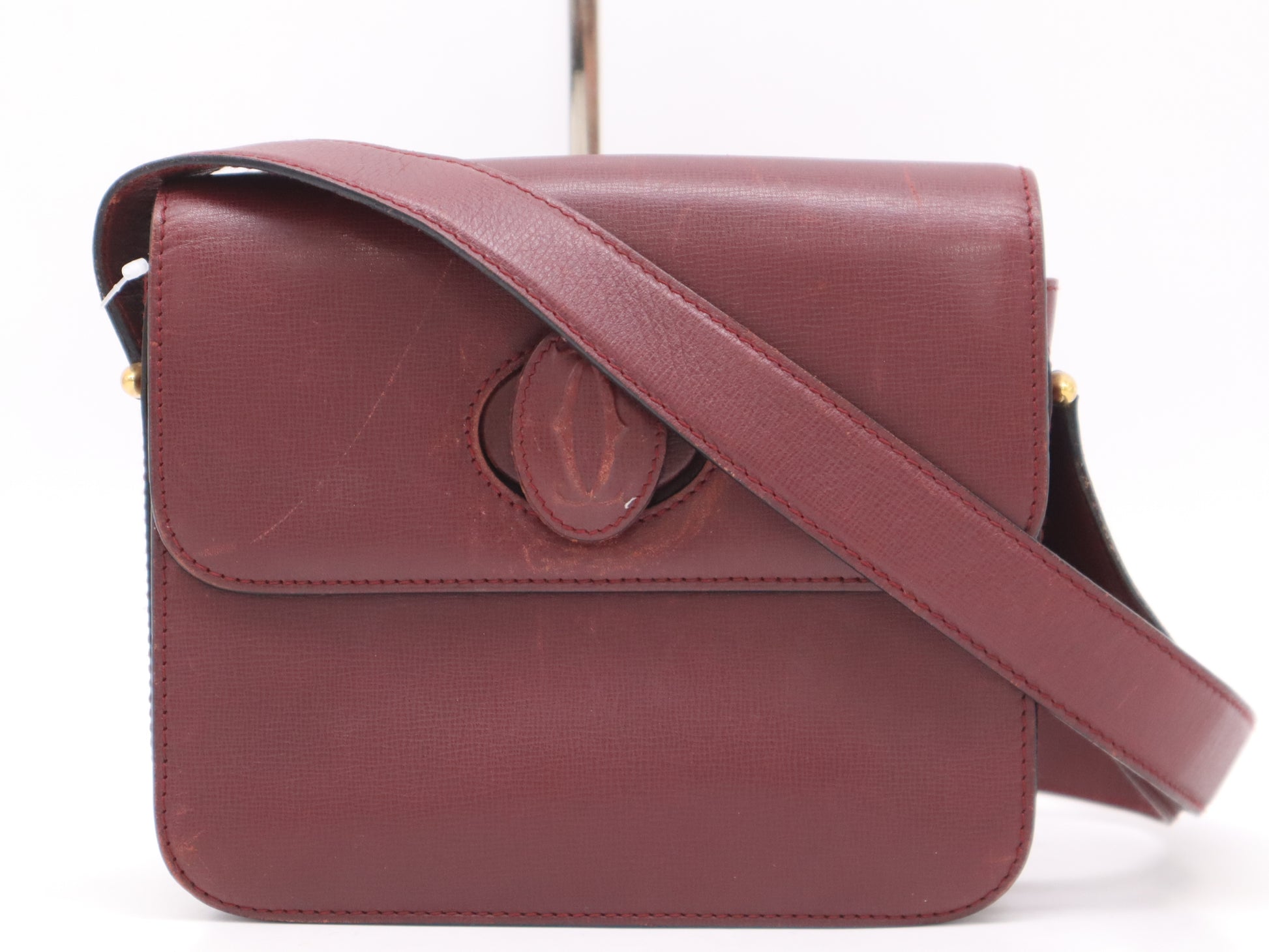 Cartier Leather Mastline Shoulder Bag Bordeaux Shoulder Bag