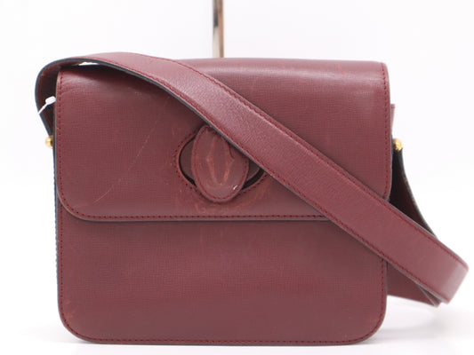 Cartier Leather Mastline Shoulder Bag Bordeaux Shoulder Bag