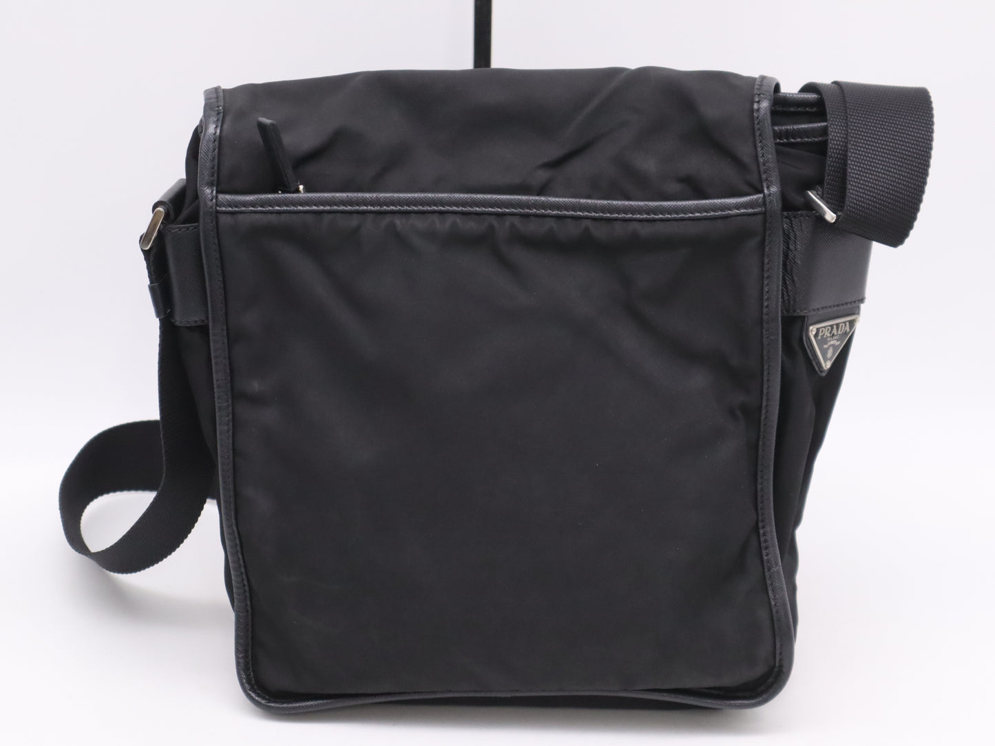 PRADA Nylon Triangle Logo Shoulder Bag Black Shoulder Bag