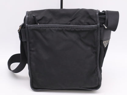 PRADA Nylon Triangle Logo Shoulder Bag Black Shoulder Bag