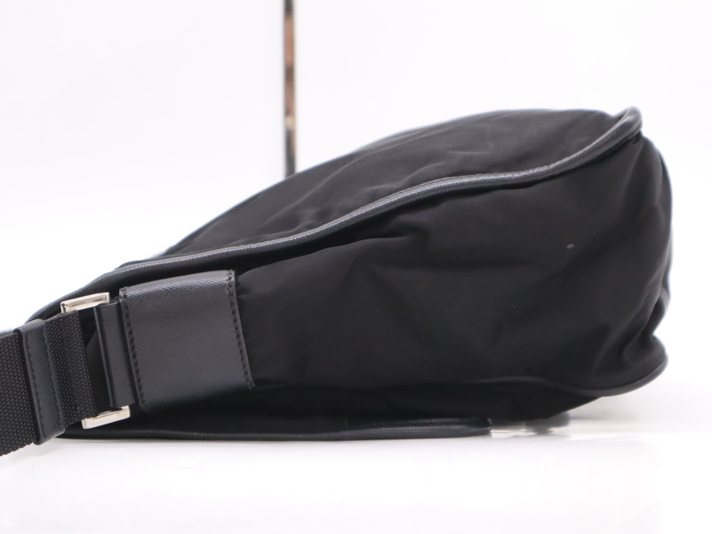 PRADA Nylon Triangle Logo Shoulder Bag Black Shoulder Bag