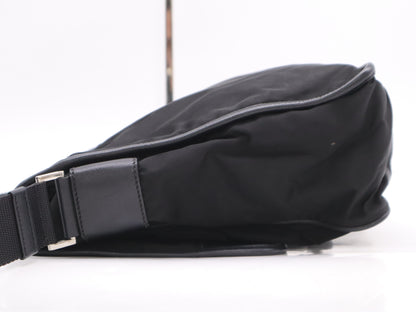 PRADA Nylon Triangle Logo Shoulder Bag Black Shoulder Bag