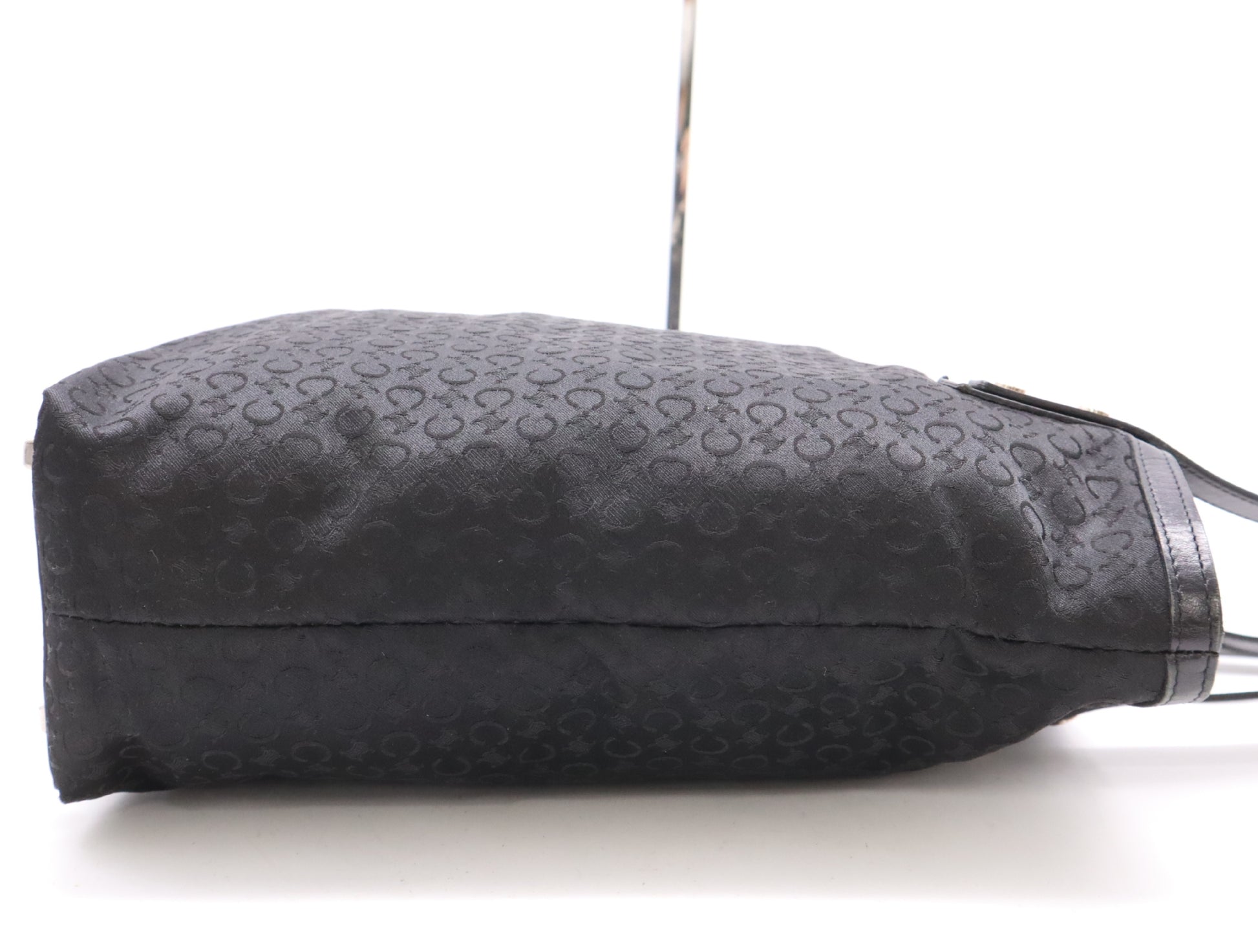 CELINE Canvas and Leather C Macadam Tote Bag, Black, with Dust Bag