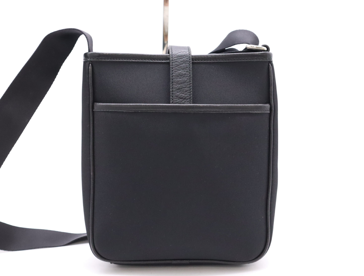 BURBERRY Canvas x Leather Nova Check Black SV Hardware Shoulder Bag