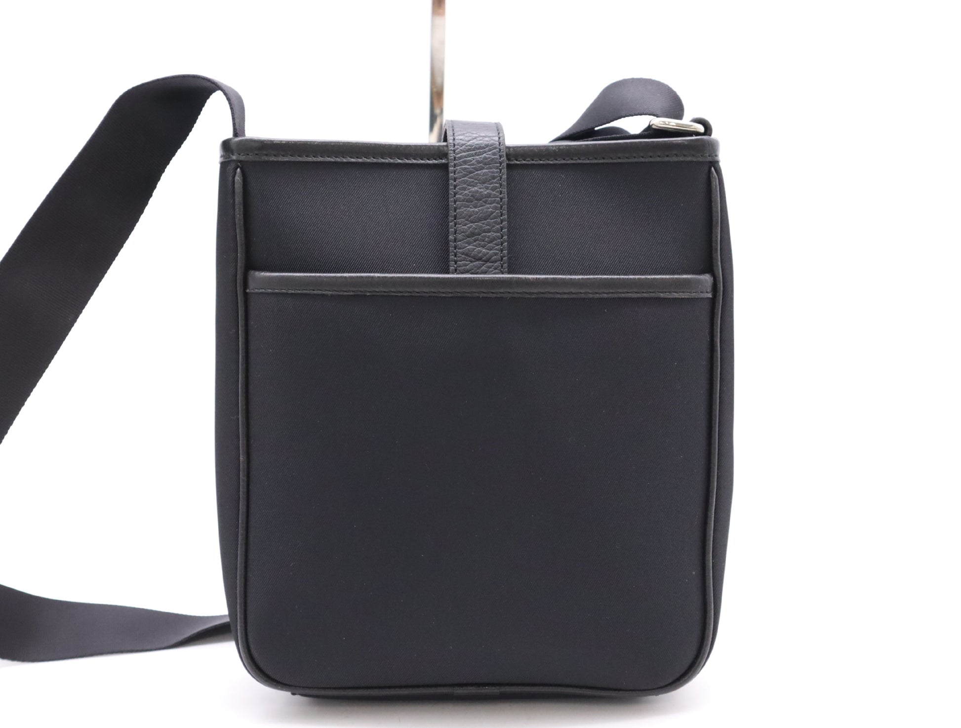 BURBERRY Canvas x Leather Nova Check Black SV Hardware Shoulder Bag