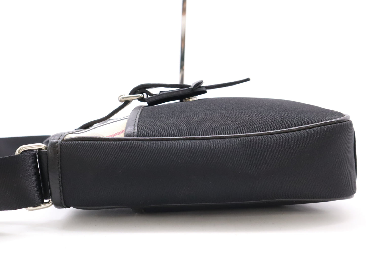 BURBERRY Canvas x Leather Nova Check Black SV Hardware Shoulder Bag