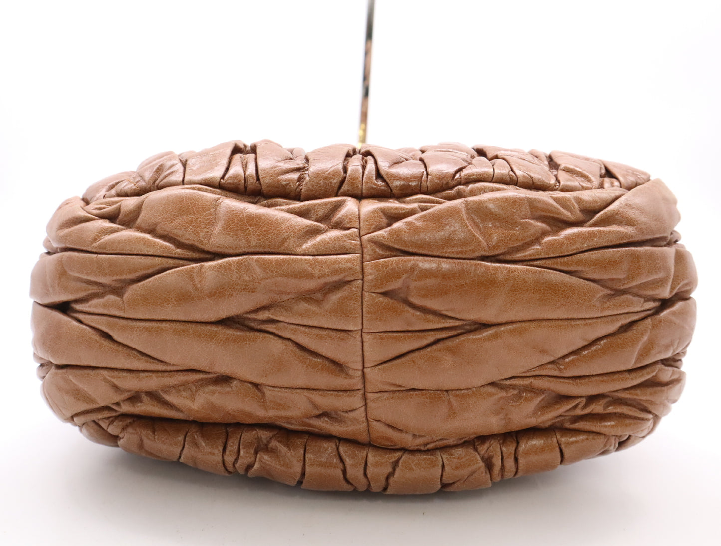 Miu Miu Leather Matelassé Handbag, Brown, GD Hardware, Key and Cloche Included