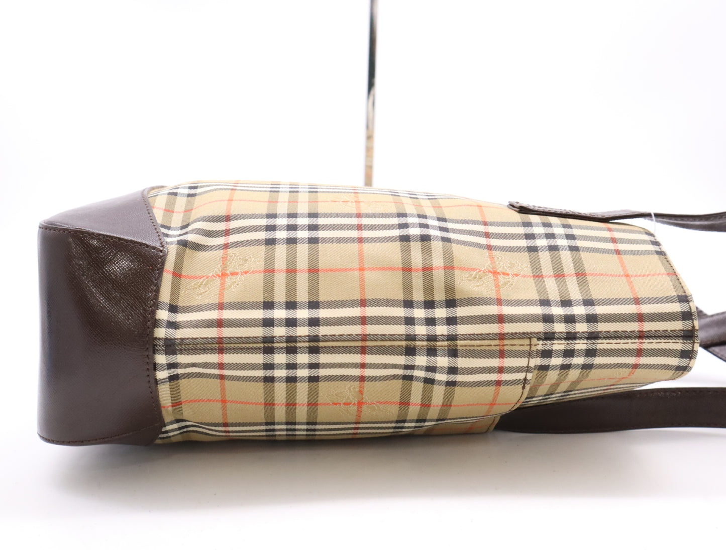 BURBERRY Canvas x Leather Nova Check Tote Bag Brown Tote Bag