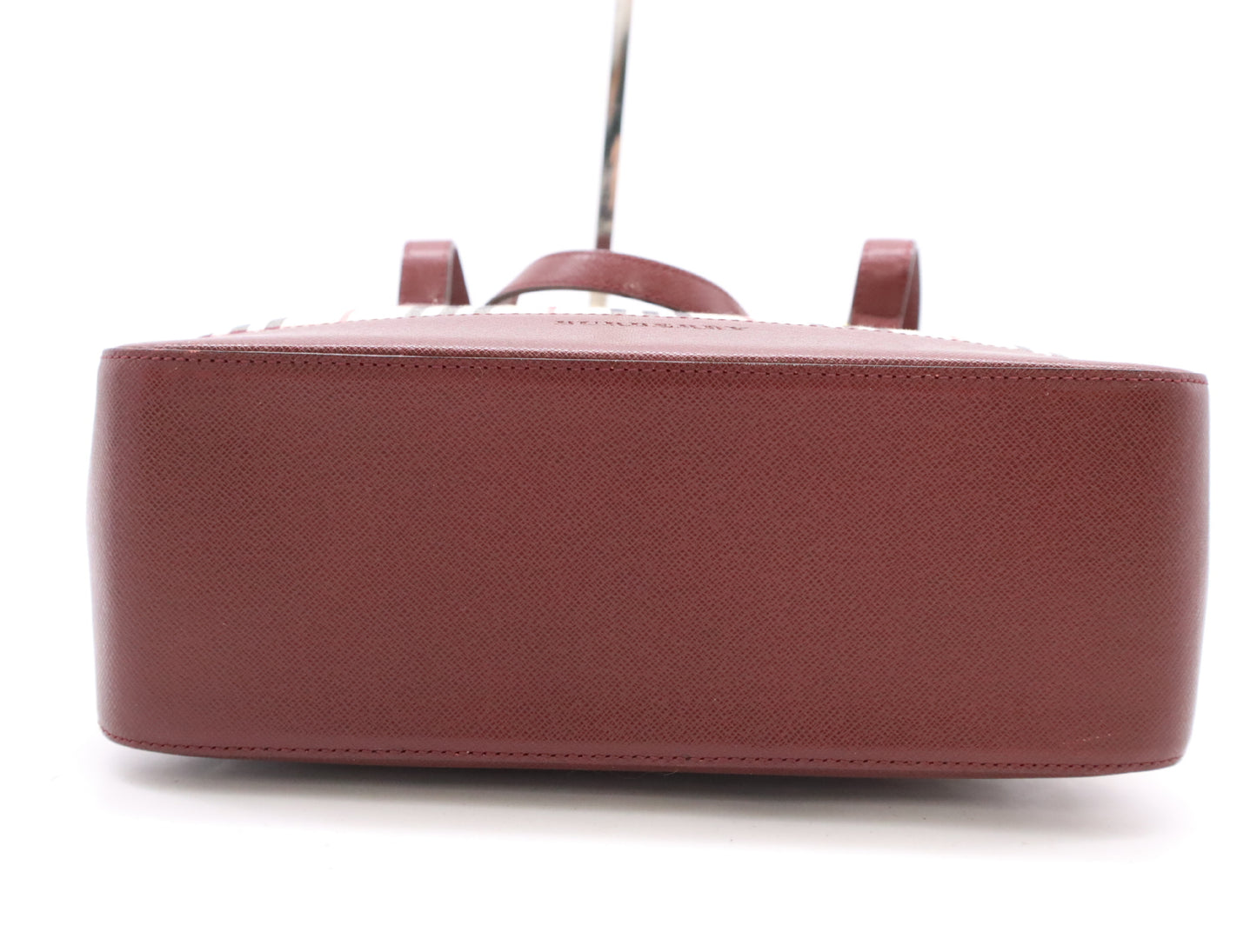 BURBERRY PVC x Leather Nova Check Handbag Beige Bordeaux Handbag