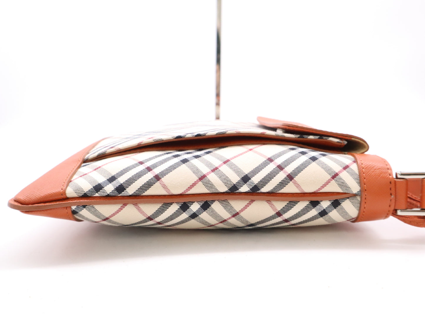 BURBERRY Canvas x Leather Nova Check Shoulder Bag Beige Orange Shoulder Bag