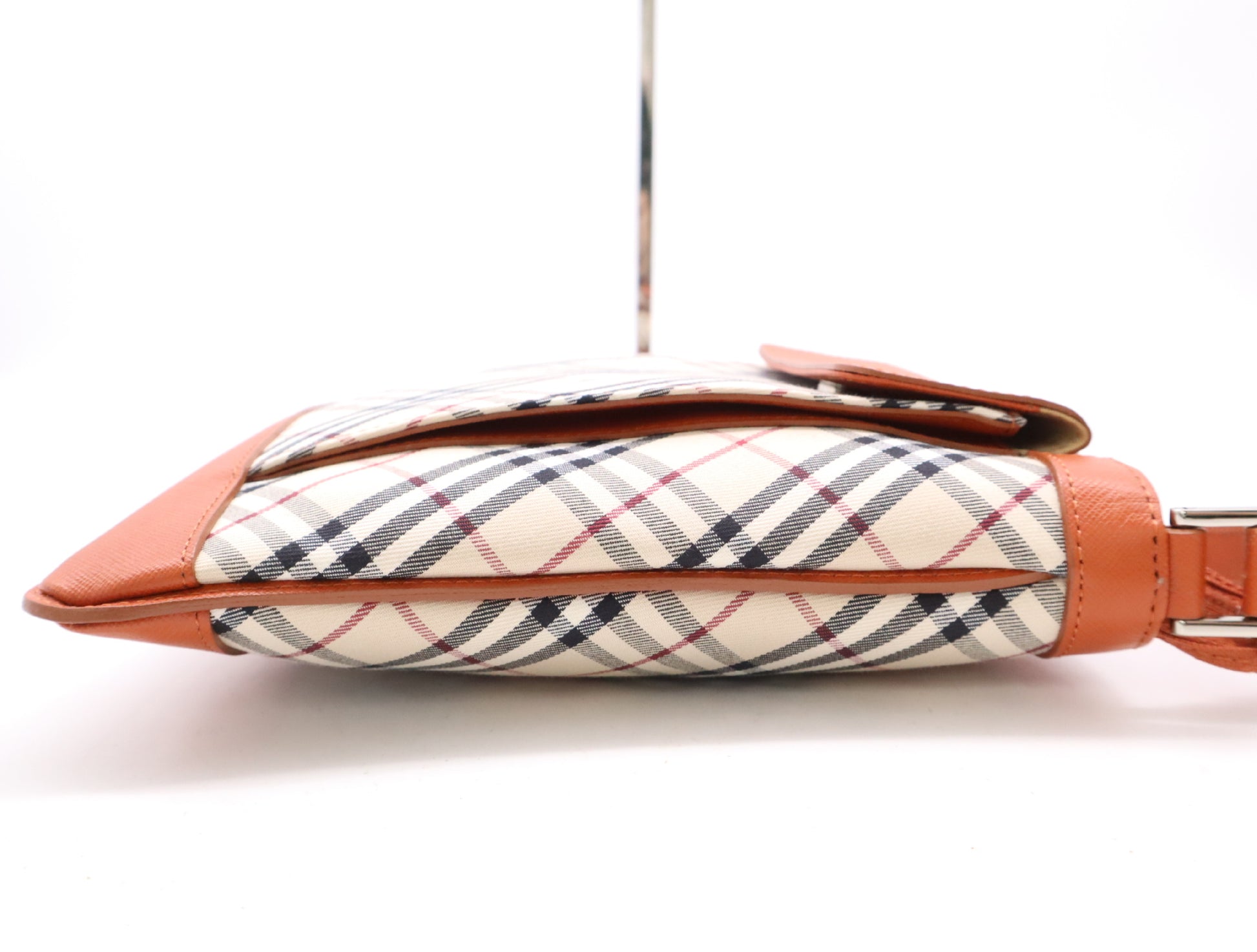 BURBERRY Canvas x Leather Nova Check Shoulder Bag Beige Orange Shoulder Bag