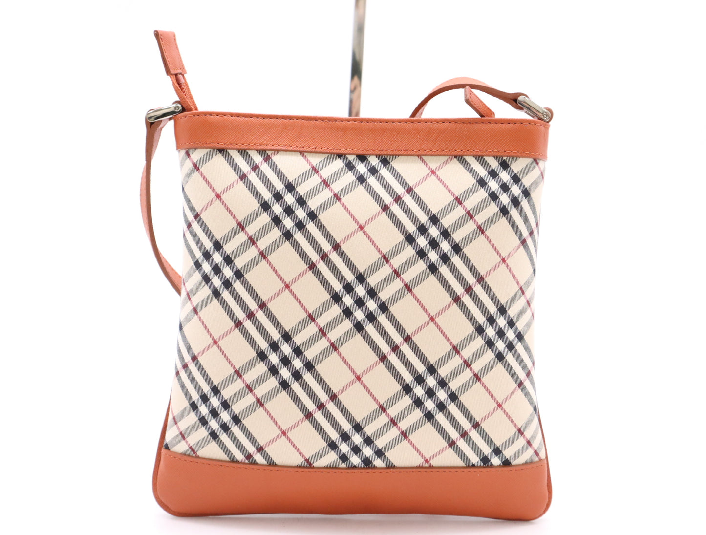 BURBERRY Canvas x Leather Nova Check Shoulder Bag Beige Orange Shoulder Bag
