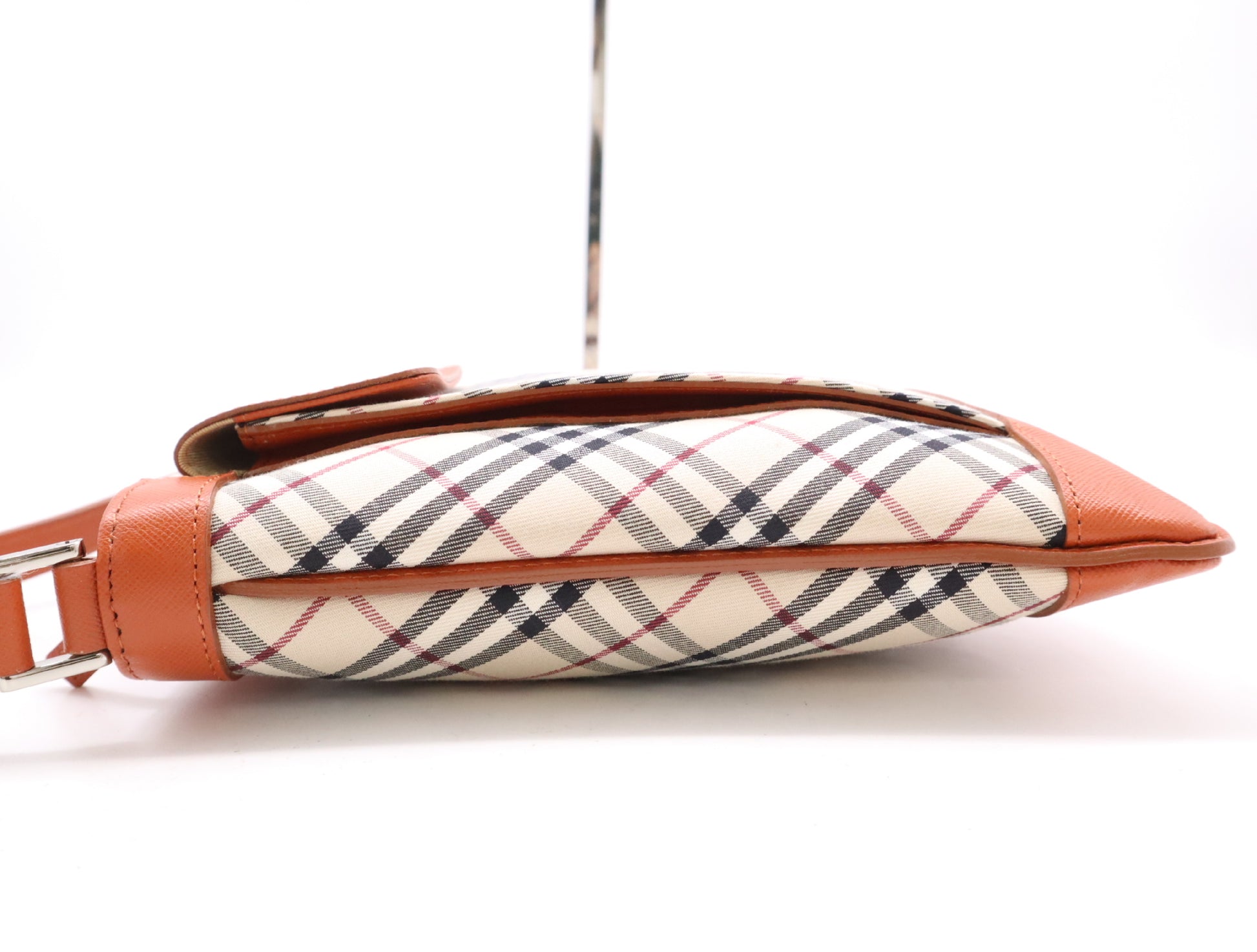 BURBERRY Canvas x Leather Nova Check Shoulder Bag Beige Orange Shoulder Bag