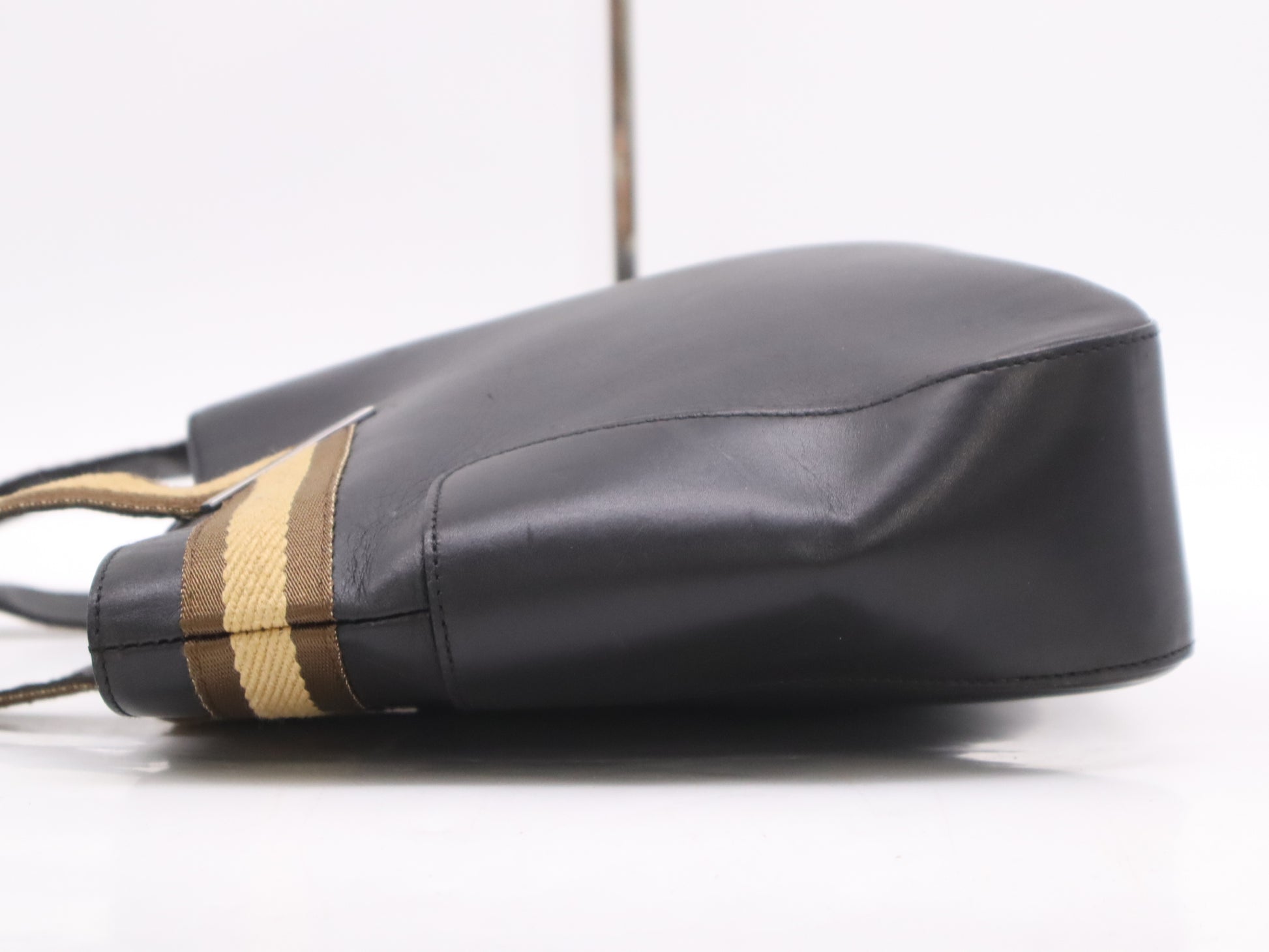 GUCCI 002/1135 Leather Tote Bag Black Handbag