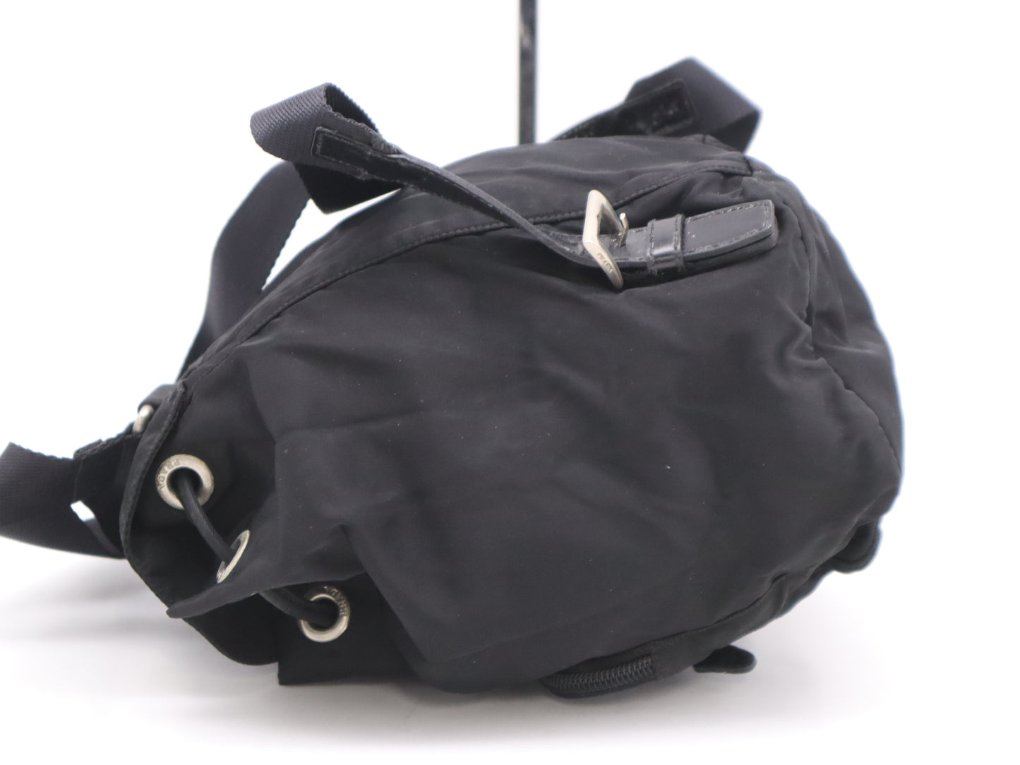 PRADA Nylon Triangle Logo Backpack Black Handbag