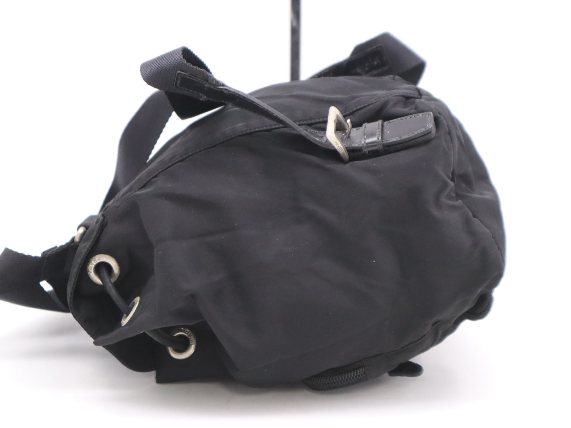 PRADA Nylon Triangle Logo Backpack Black Handbag