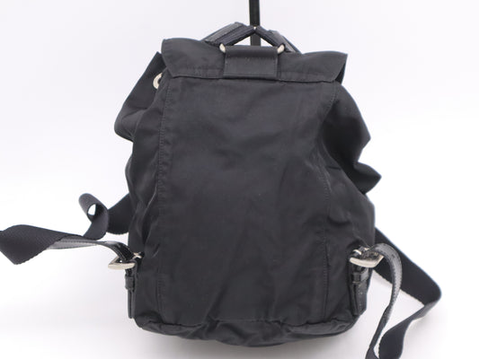 PRADA Nylon Triangle Logo Backpack Black Handbag