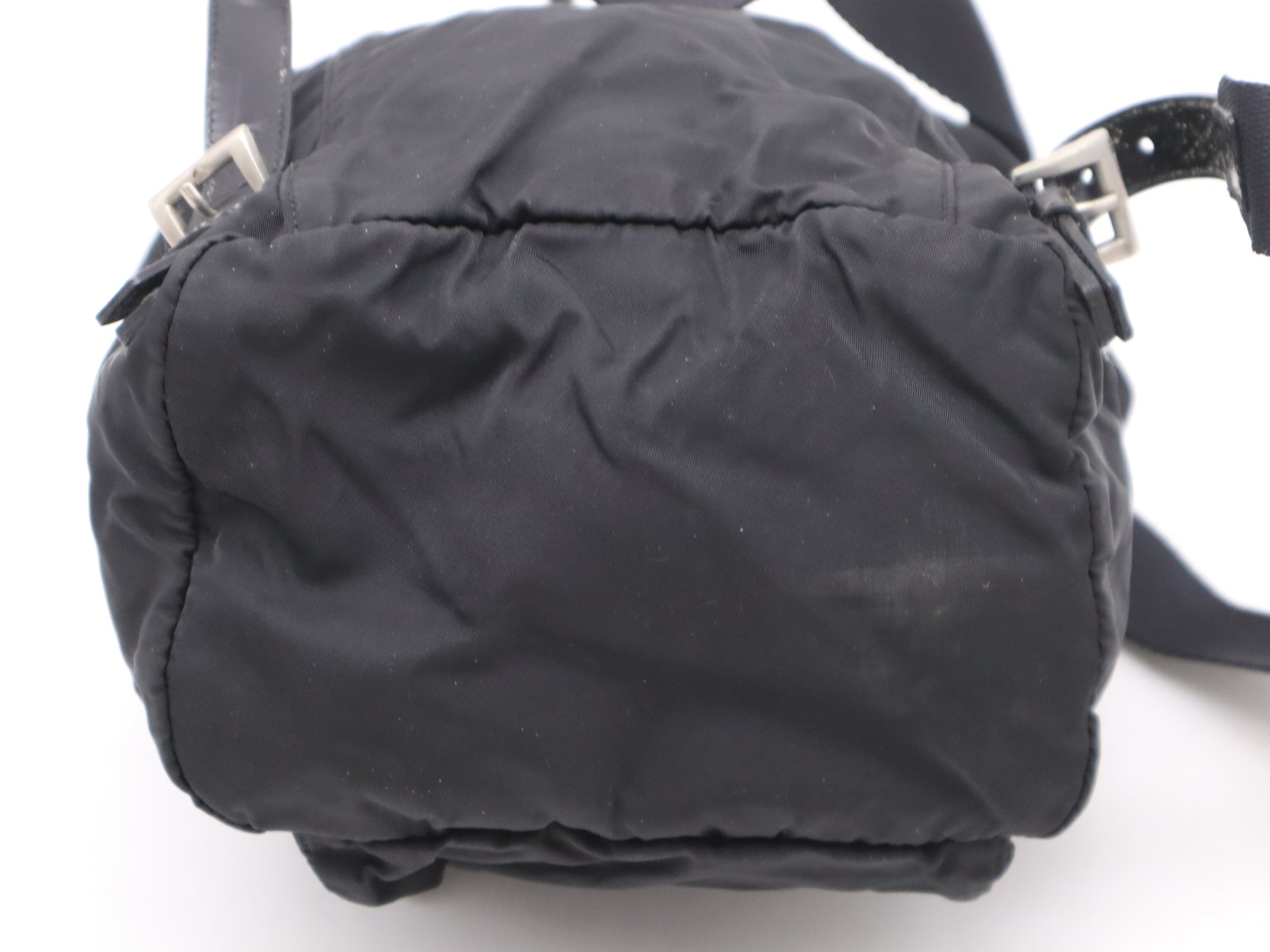 PRADA Nylon Triangle Logo Backpack Black Handbag