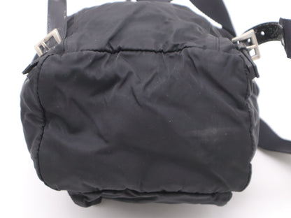 PRADA Nylon Triangle Logo Backpack Black Handbag